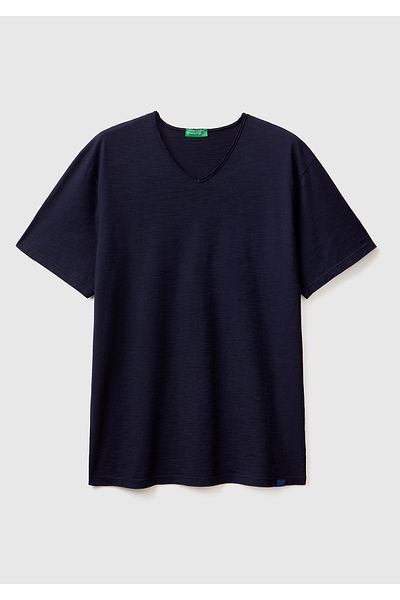 United Colors of Benetton Ανδρικό μπλουζάκι με λαιμόκοψη σε σκούρο Navy Blue