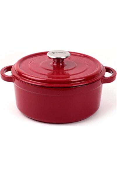 SURELAB surel döküm derin 28 cm tencere bordo-kırmızı