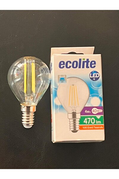 Ecolite 4 WATT E14 DUYLU ŞEFFAF CAMLI G45 MODELİ 470 LÜMEN 6500 KELVİN BEYAZ ...