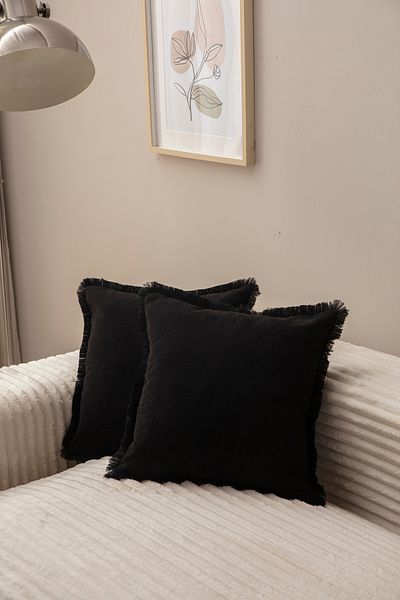 Ottoson BLACK FRINGED SINGLE COLOR 43X43 KIRLENT CASE