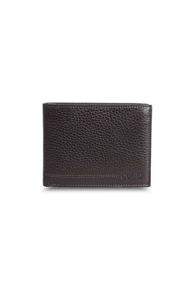 GUARD Brown Coin Compartment Leather Men's Wallet 50c02