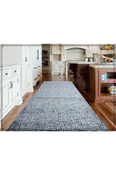 SEYRAN HALI Seyran Halı Roma 419 Antrasit - %100 Yün Tuşeli Akrilik Halı Yolluk