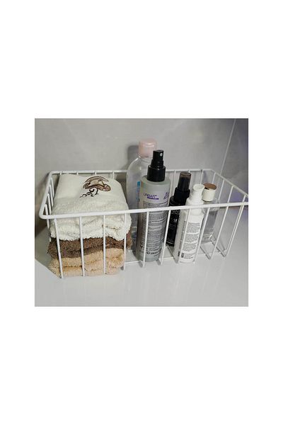 filamento 2-Piece Large Basket Organizer Kitchen Bathroom Closet Organizer - White