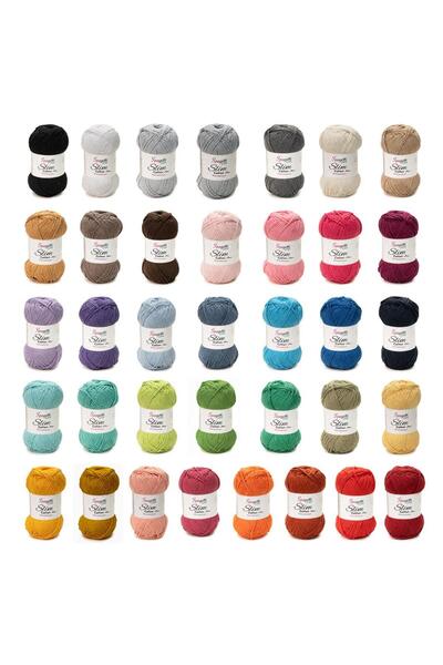 Spagettiyarn Slim Cotton Plus, 36 de bucăți, fire de tricotat manual, toate c...