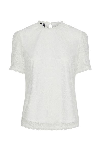 PIECES PCOLLINE SS SPITZENTOP NOOS