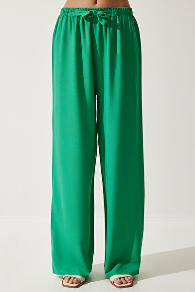 Happiness İstanbul Női világoszöld nyári viszkóz Palazzo nadrág EN00610