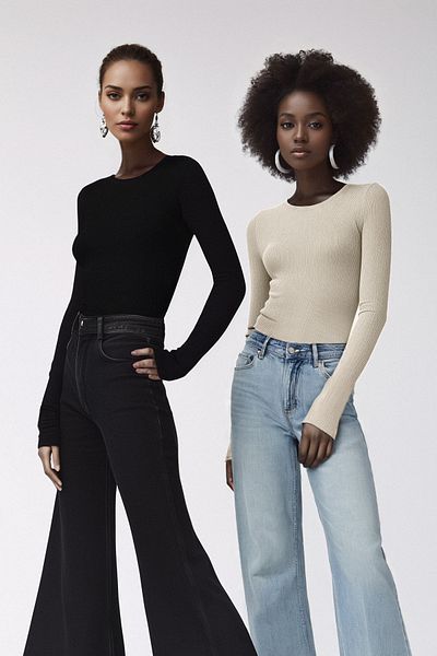 Trendyol Modest Black-Beige 2-Pack Long Sleeve Bottom Snap Fastener Knitted Underwear Lining Body TCTSS23UK00062