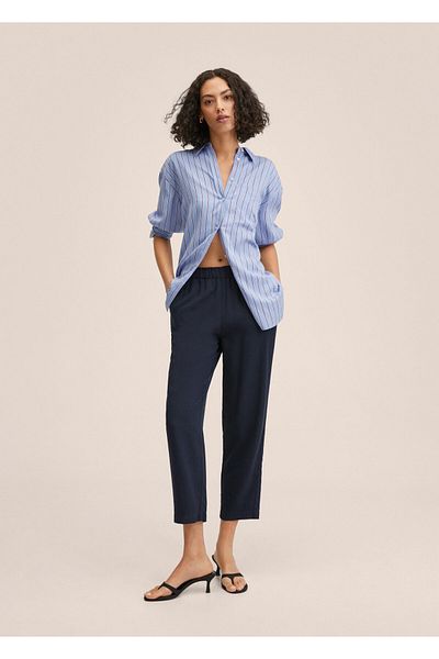MANGO Woman Pantaloni de damă bleumarin 47005715