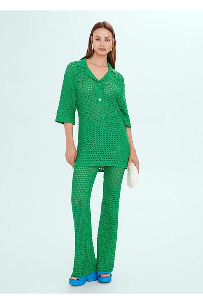 MANGO Woman Zöld női pulóver 57010379