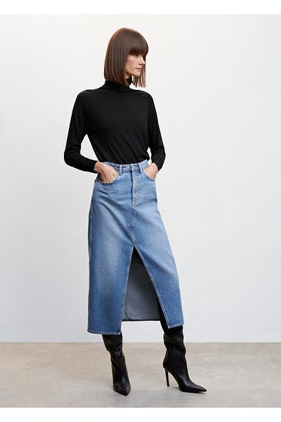 MANGO Woman Thin Knitwear Turtleneck Sweater