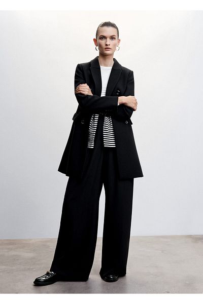 MANGO Woman Double Breasted Cut Wool Coat
