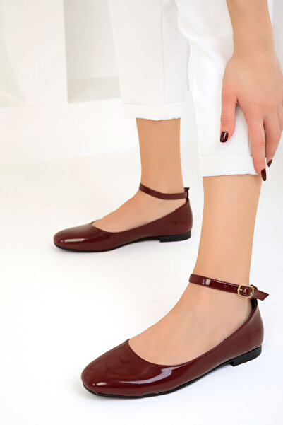 SOHO Claret Red lakkbőr női balerinák 18894