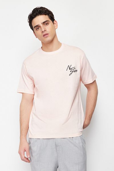 Trendyol Collection Szövegnyomott túlméretezett pamut póló - rövid ujjú TMNSS20TS1099