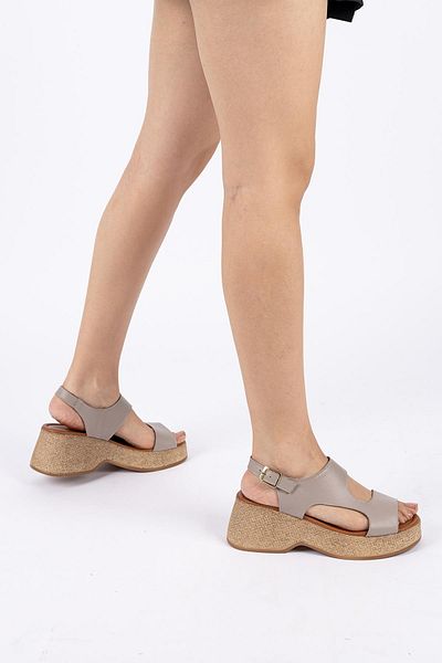 Getcho Sandale de damă Lena din piele naturală argintie