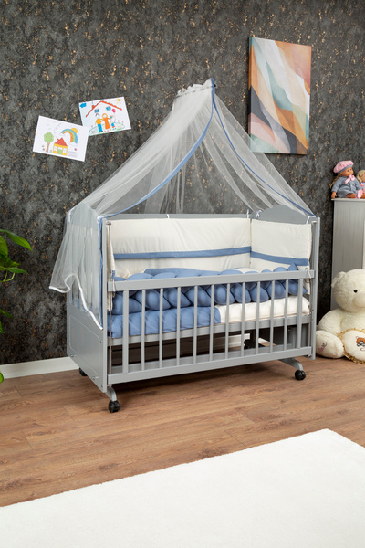 Baby Ahşap Mdf Anne Yanı Beşik, 60x120 4 Kademeli Lake Cilalı Sallanır Bebek ...