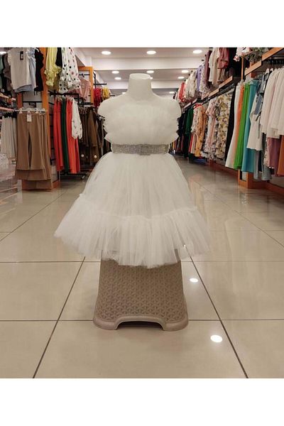 Yonca Çocuk DAİSYGIRLS Παιδικό 8987 βολάν βραδινό φόρεμα για κορίτσια