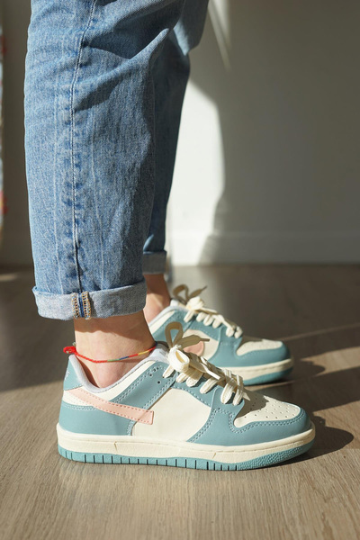 StyleArt Dunk Krem Petrol Spor Ayakkabı