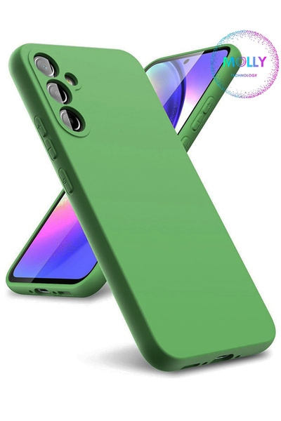 Molly Samsung Galaxy A54 Için Matcha Yeşili Liquid Içi Kadife Silikon Kılıf