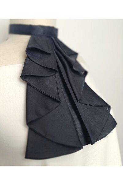 es moda shop Florence jabot yaka viktoria dönemi kravat siyah
