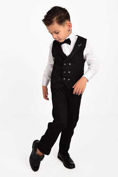 Sevimlice Kids Boy's Vest Scissor Collar Bow Tie Suit Tuxedo