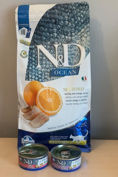 N&D Ocean Ringa Balığı & Portakal Kısırlaştırılmış Yetişkin Kedi Maması, 1,5 Kg