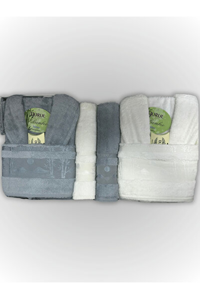 Durul Çift Kişilik Bambu Bornoz Seti (Sabun Hediyeli)