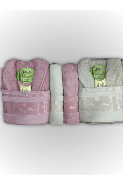 Durul Çift Kişilik Bambu Bornoz Seti (Sabun Hediyeli)