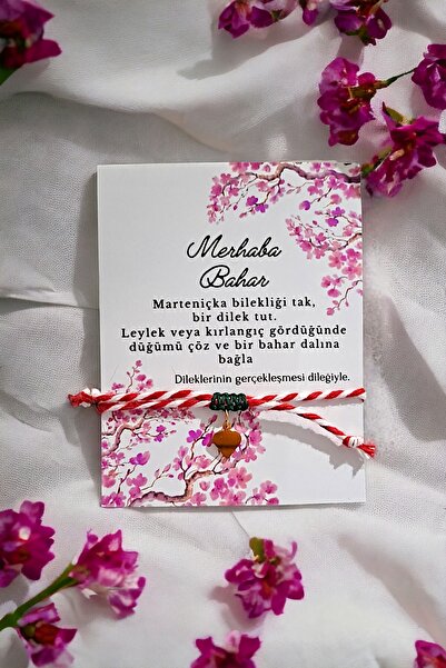 Goldesing Marteniçka, Kalp Boncuklu Kırmızı Dilek, Bahar, Şans Bilekliği