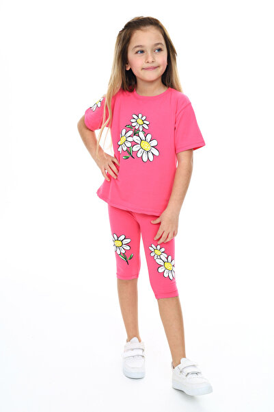 e-çocuk Daisy Printed Girl's Set - Lower and Upper Set 104160