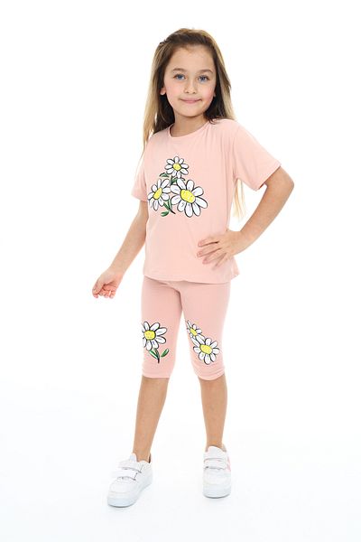 e-çocuk Daisy Printed Girl's Set - Lower and Upper Set 104160