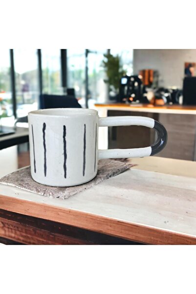 Mene Seramik El Yapımı Seramik Kupa, Kahve Fincanı, Mug, Uzun Kulp, Kahve Kup...