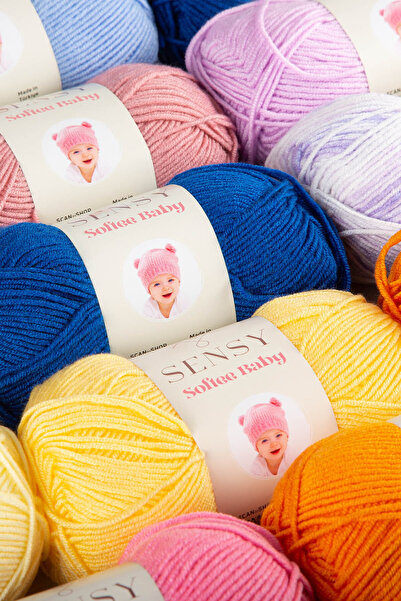 SENSY Softee Baby El Örgü İpi Battaniye İpi Bebek İpi Hırka Kazak İp Yelek İp Atkı Bere Patik İpi Kırmızı