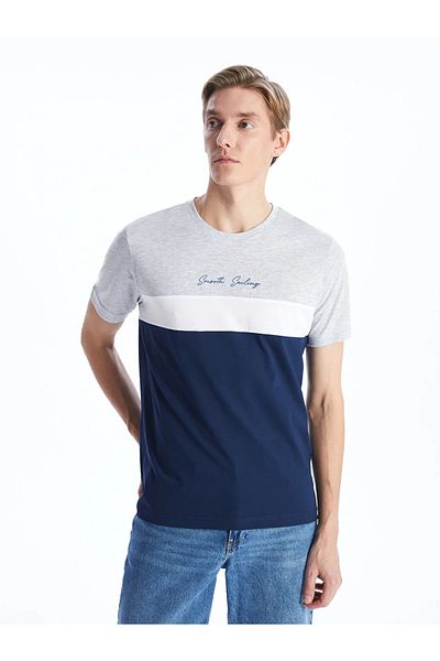 LC Waikiki LCWAIKIKI Classic Crew Neck Short Sleeve Printed Combed Cotton Men's T-Shirt