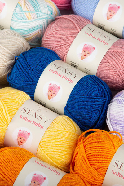 SENSY Softee Baby El Örgü İpi Battaniye İpi Bebek İpi Hırka Kazak İp Yelek İp Atkı Bere Patik İpi Kırmızı