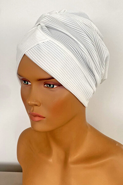 Vera Έτοιμο καπό τουρμπάνι πλεκτό ύφασμα σταυρωτό λουράκι Hijab καπό Hijab Γυναικεία κρέμα καπό