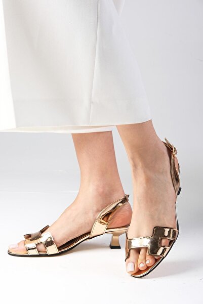 Mio Gusto Romy Pembe Altın Renk Kadın Kısa Topuklu Ayakkabı