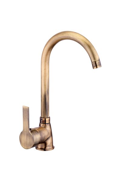 İSAOĞLU YAPI Matte Gold Sink Faucet Antique Gold Kitchen Tap Brass Material Kitchen Faucet