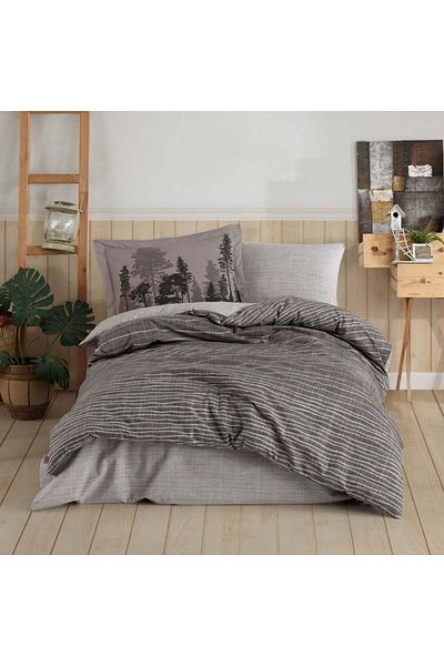 Hobby Poplin Studio Tully Brown - Single Duvet Cover Set