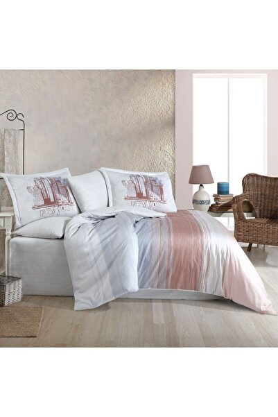 Hobby Aden Pembe - Σετ Παπλωματοθήκης Διπλού Μεγέθους από Σατέν