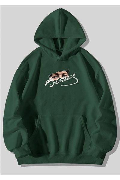 DWN WEAR Unisex Ataturk Printed Oversize Hooded