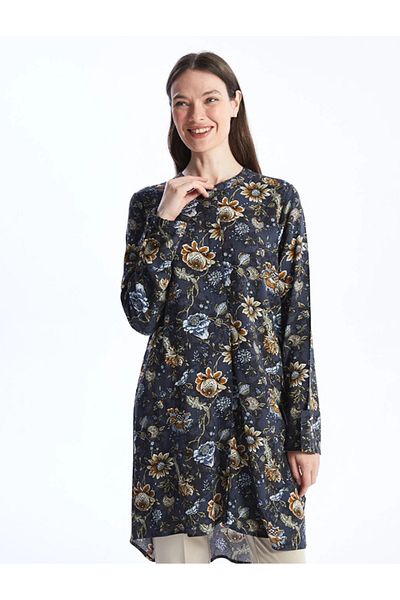 LC Waikiki Grace Crew Neck Patterned Long Sleeve Women's Shirt Tunic