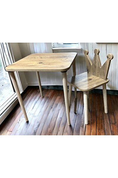varje think outside the box Çam Prens Çocuk Masa Sandalye Takımı Aktivite Mas...