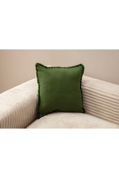 Ottoson EVOTTO HOME COLLECTION GREEN COLOR FRINGED SINGLE COLOR 43X43 CIRLENT CASE