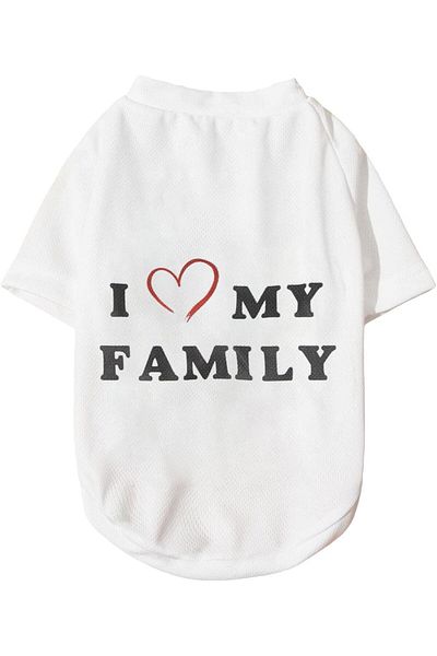 Machetta Cat Dog I Love My Family Printed T-shirt