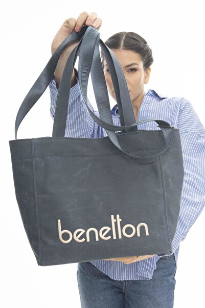 Benetton Kanvas Kol Çantası BNT1163-GRİ