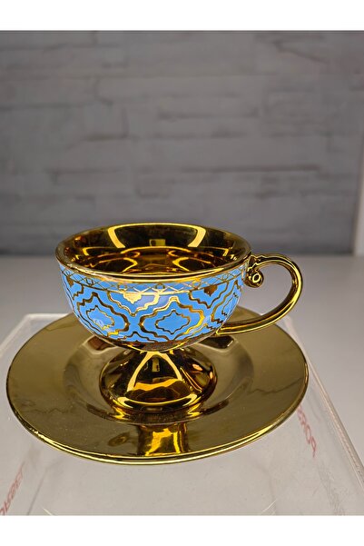 ALANYA HOME DECOR LUXURIOUS GOLD COFFEE CUP SET 12 PRC FOR 6 PERSONS LÜKS KAH...