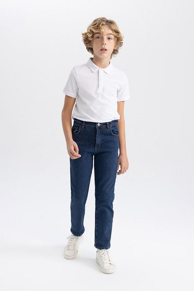 DeFacto Boy's Fleece Lined Straight Leg Jeans Pants Y0835A623Au