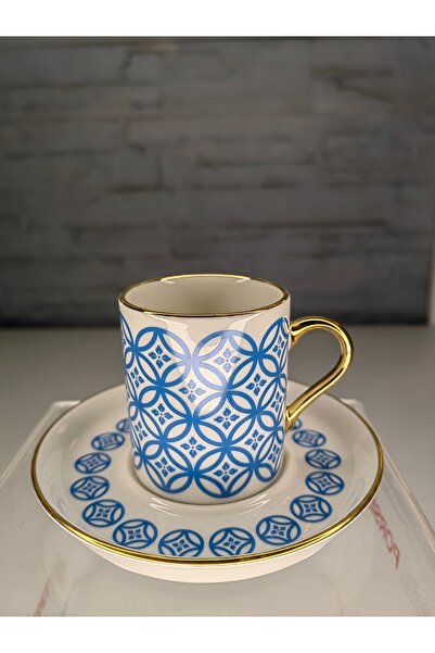 ALANYA HOME DECOR LUXURIOUS GOLD COFFEE CUP SET 12 PRC FOR 6 PERSONS LÜKS KAH...