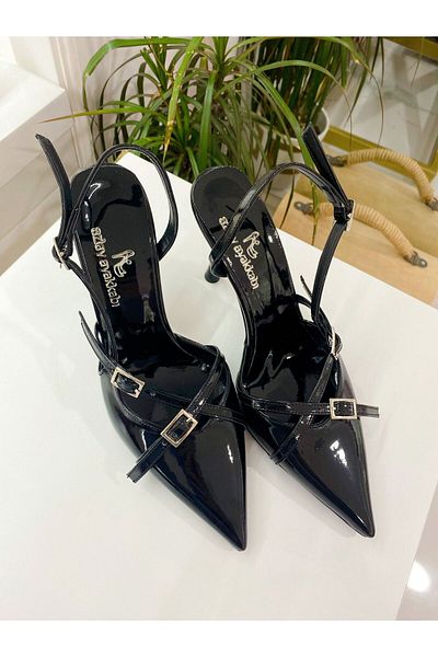 AZLAYAYAKKABI Black patent leather women's heels