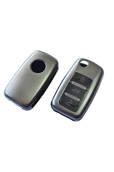 AYCANSTORE Husă TPU pentru telecomandă pentru comutatorul de schimbare a vitezelor Volkswagen Seat Skoda (gri antracit metalic)